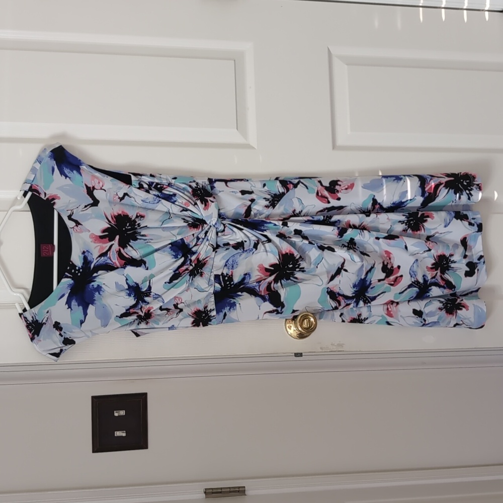 212 Collection dress, S, floral black white blue pink purple